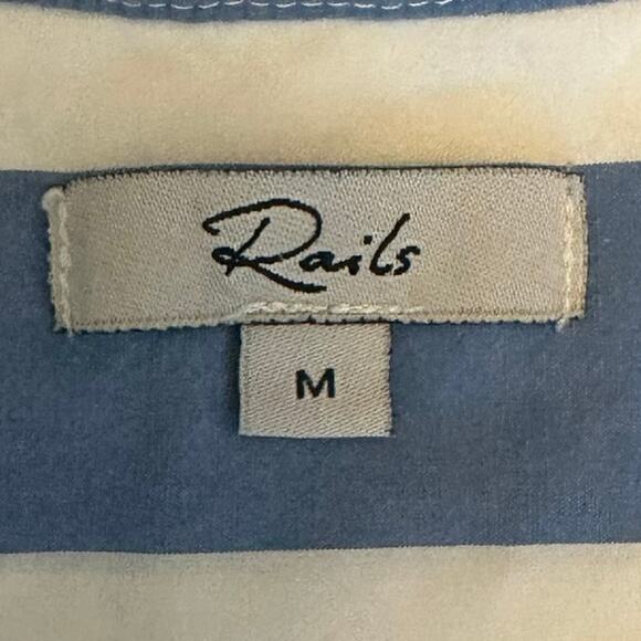 Rails Arlo Rue Stripe Blue & White Button-Up Shirt Women’s Size M - Picture 6 of 9